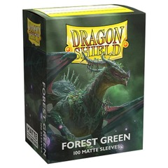 Matte Green - Standard Boxed Sleeves (Dragon Shield) - 100 ct